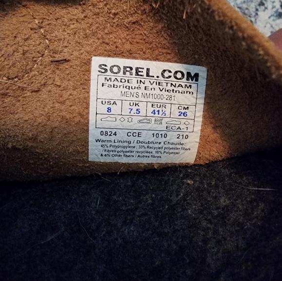 Sorel Mens Caribou Winter Fleece Boots - Picture 9 of 9